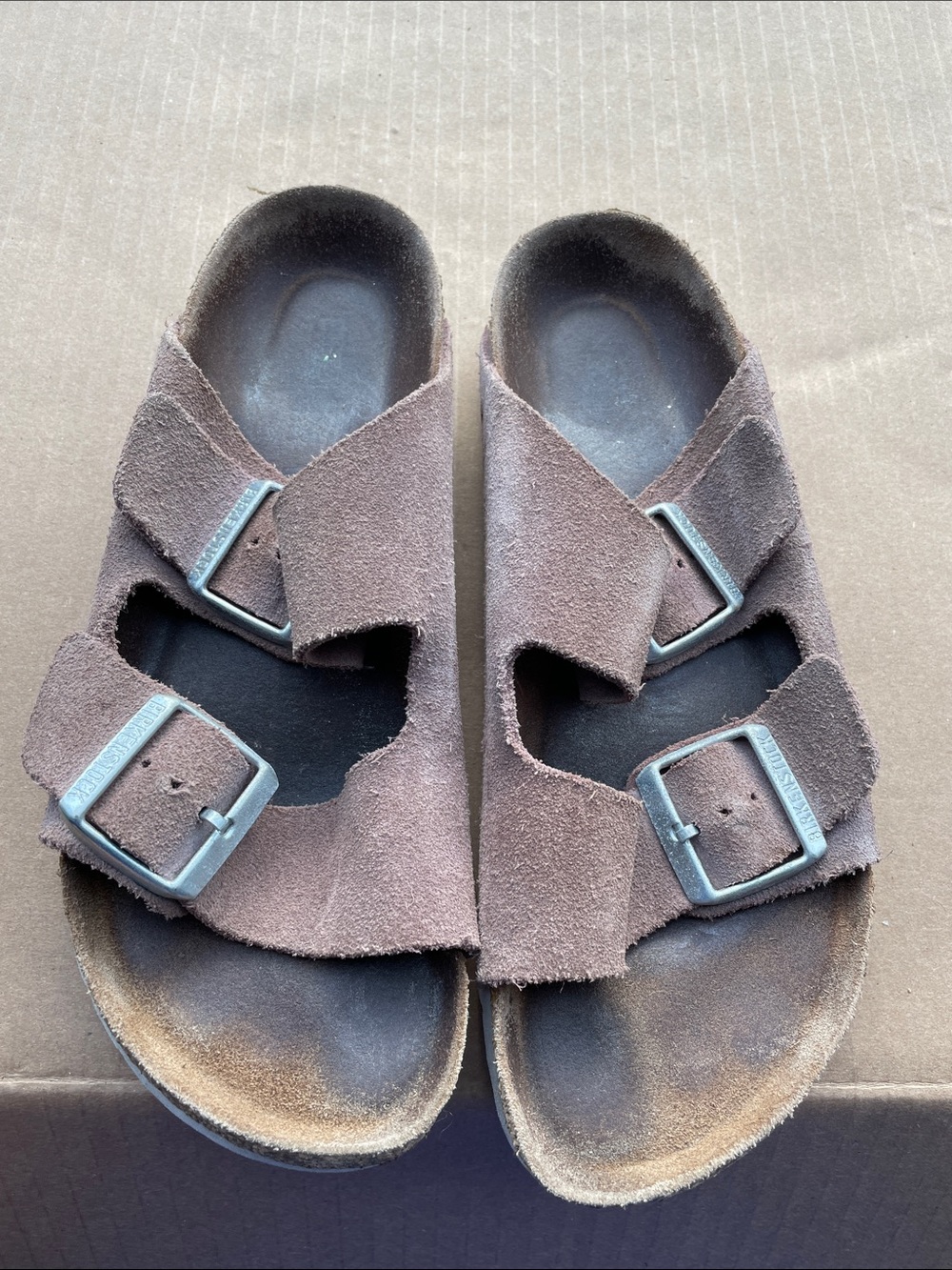 Birkenstock Brown Suede Double-Buckle Sandals